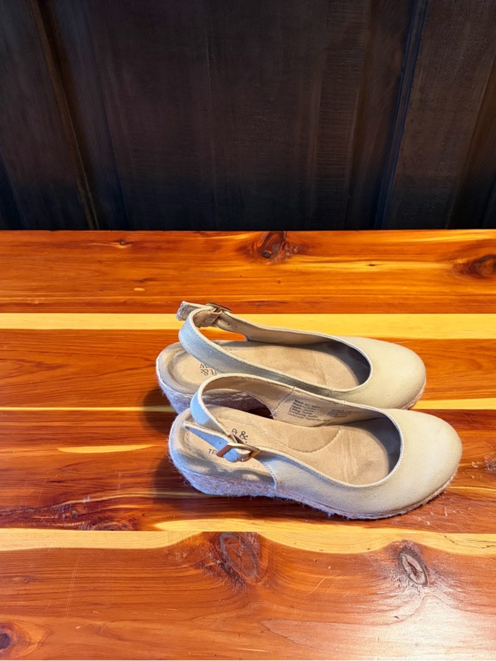 croft & barrow Beige Slingback Wedge Espadrilles